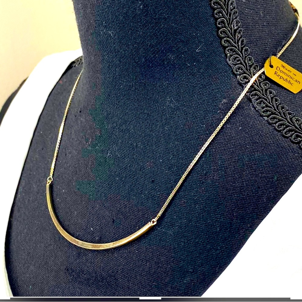 NEW Curved Burnished Bar Necklace, 925 Sterling Silver, By QVC’s Silver Style - Picture 4 of 9